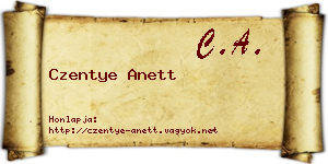 Czentye Anett névjegykártya