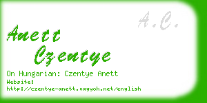 anett czentye business card